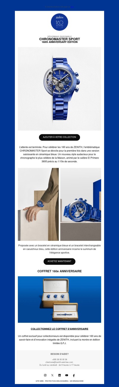 L’attente est terminée. La CHRONOMASTER Sport 160th edition est désormais disponible.