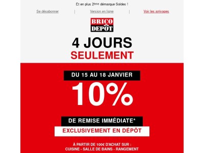 📢 EXCEPTIONNEL: -10% en dépôt pour vos projets d'intérieur