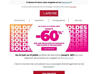 SOLDES : jusqu’à 60% de réduction