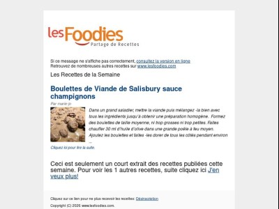 Les Foodies: Les Recettes de la Semaine