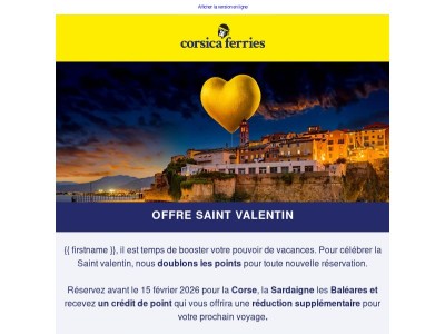 💰️Offre Saint Valentin : Doublez vos points en réservant avant le 15 février !💰️