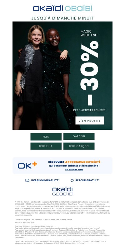 MAGIC WEEK-END ✨ - 30%* dès 3 articles achetés