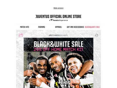 Black & White Sale continues: 25/26 Home Match Kit 20% off ✨