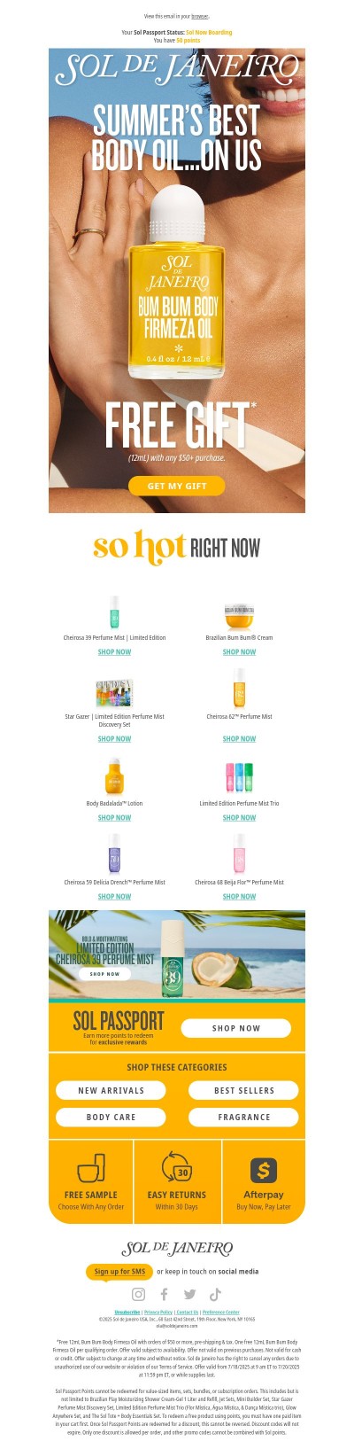 FREE visibly firming body oil? Yes, please 😍