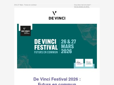 ➡️ Invitation au De Vinci Festival 26 &  27 mars 2026