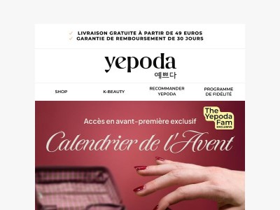 Un premier aperçu de votre Calendrier de l’Avent Yepoda
