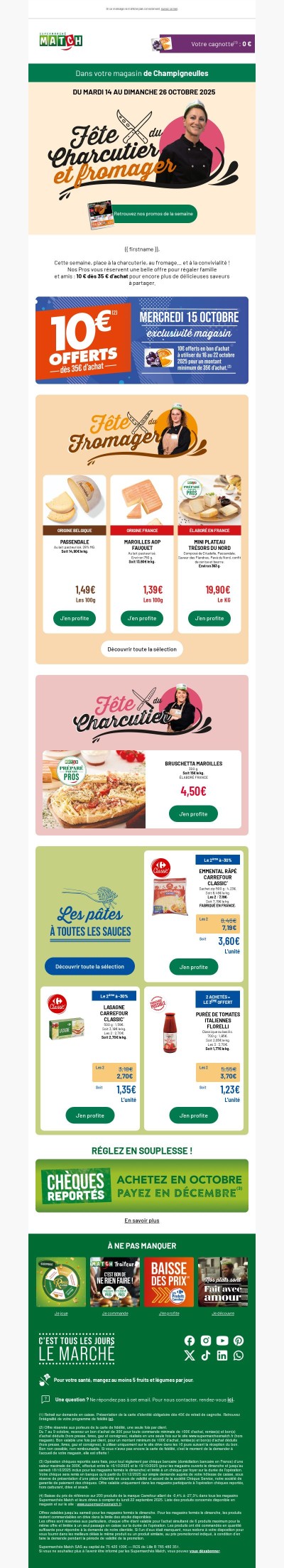 {{ firstname }}, profitez des promos de nos charcutiers et fromagers