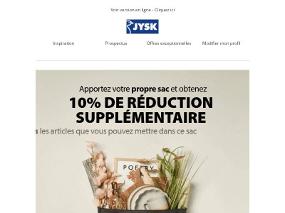 -10% supplémentaires en magasin en apportant votre sac 🛍️