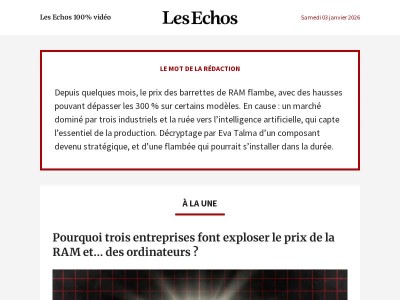 Ces trois entreprises qui font exploser le prix de la RAM