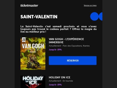 Jusqu'à -50% sur plus de 1000 spectacles à offrir pour la Saint-Valentin !