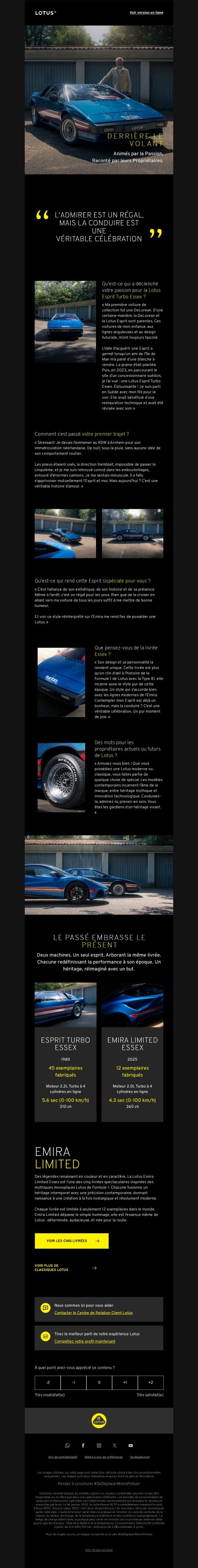 De la Piste à la Route : témoignages de passionnés Lotus