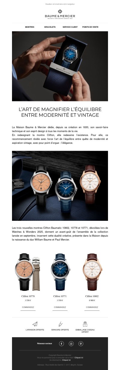 La nouvelle collection Clifton de Baume & Mercier