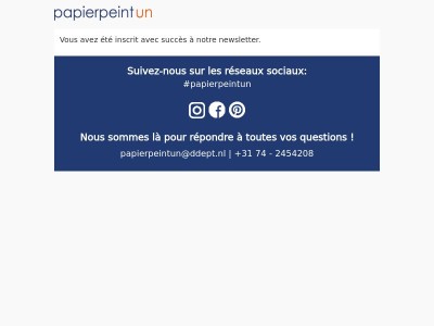 Succès de confirmation de votre abonnement à la newsletter