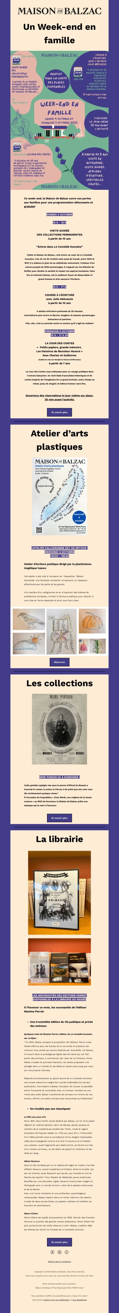 UN WEEKEND EN FAMILLE AU MOIS D'OCTOBRE À LA MAISON DE BALZAC