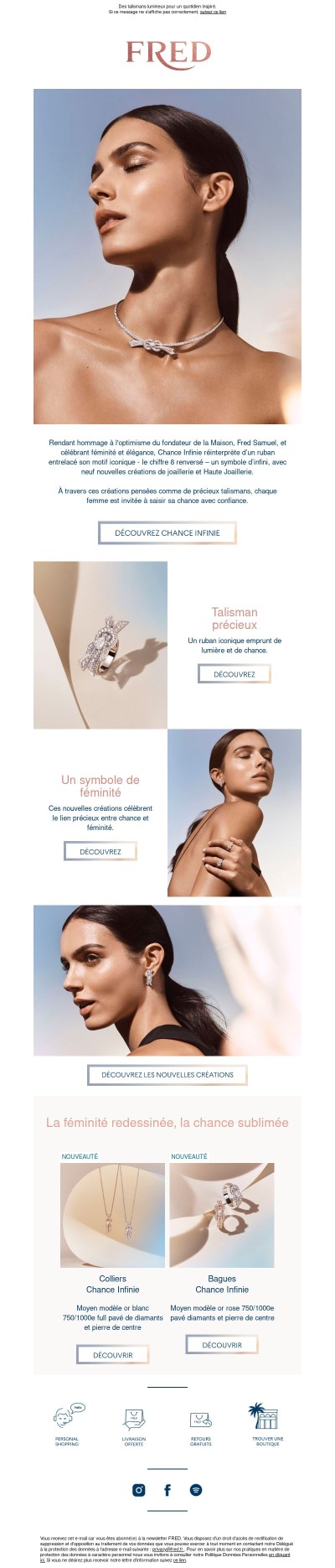 Votre Chance Infinie de découvrir nos nouvelles créations