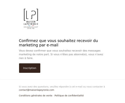 Confirmez que vous souhaitez recevoir du marketing par e-mail
