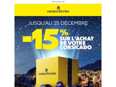 🎁{{ firstname }}, profitez de - 15% sur le chèque voyage Corsicado 🎁