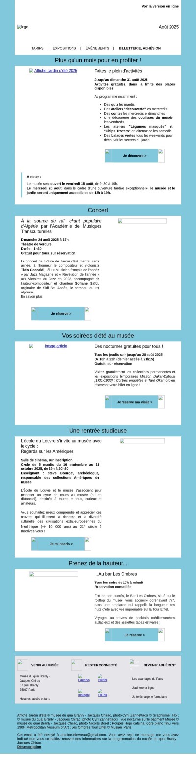 Venez vous régaler au musée