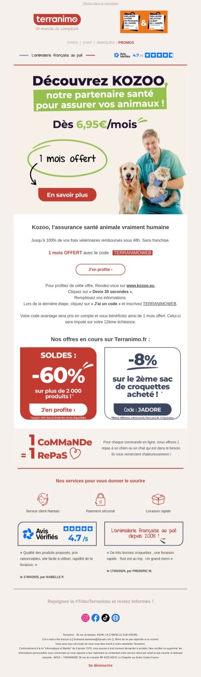 1 mois OFFERT sur votre Assurance Santé Animale 😻