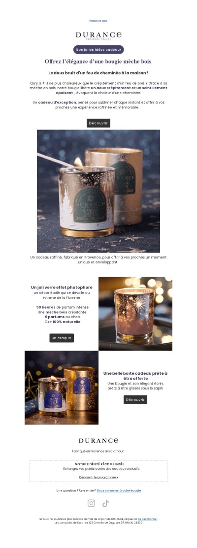 Offrez une bougie crépitante ✨