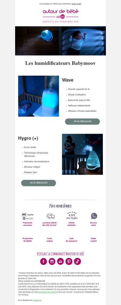 Les humidificateurs Babymoov
