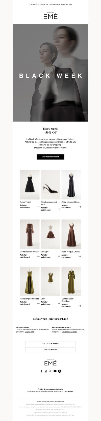 Black Week Emé: the wait is over! -50% Off