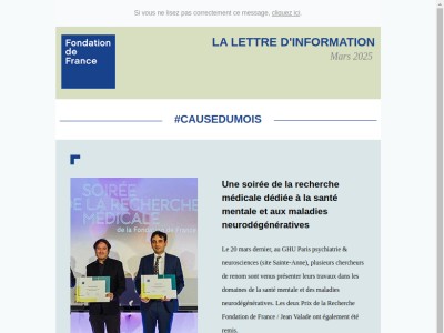 Soirée de la recherche médicale : la santé mentale et les maladies neurodégénératives à l'honneur - Fondation de France