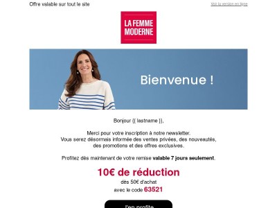 Merci pour votre inscription {{ lastname }}