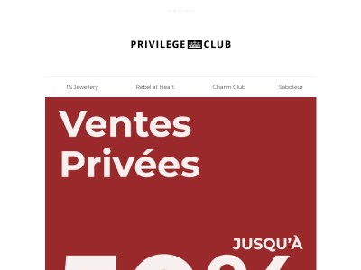 Votre Ventes Privées vous attend – jusqu'à 50 % de réduction !