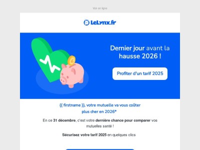 ⏳ Mutuelle chef d'entreprise  : dernier jour pour profiter des tarifs 2025 !