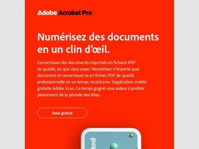 Numérisez et convertissez en PDF tout ce que vous voulez, gratuitement.