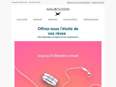 Jusqu'à 50% de remise* sur nos bijoux "Étoile" !