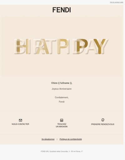 Joyeux Anniversaire de la part de Fendi