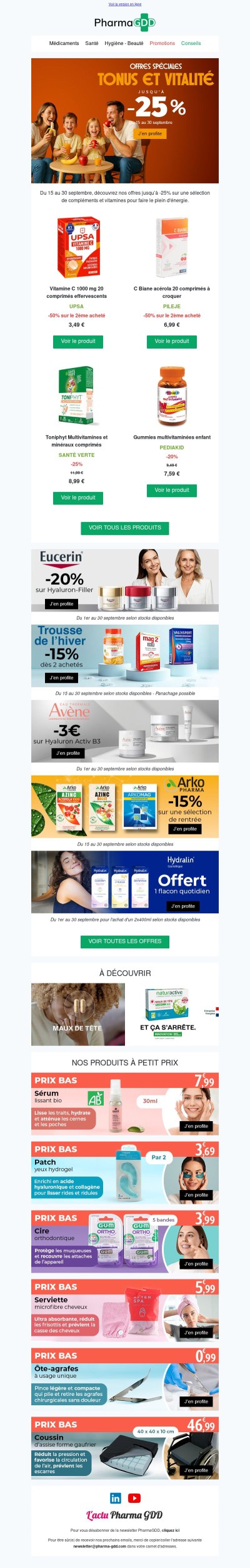 Jusqu'à -25% : nos offres pour faire le plein de vitamines !