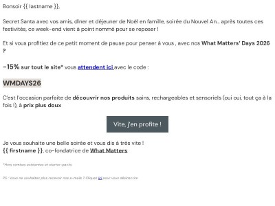 -15% sur tout le site : ne passez pas à côté des WM Days !