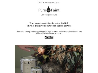 Ventes privées Pure & Paint : -20% sur tout notre site !