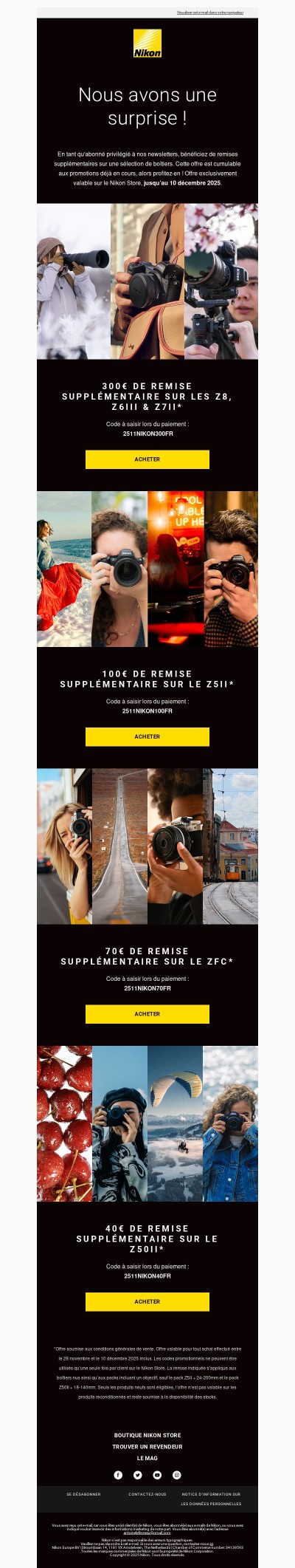 Offres Nikon pour le Black Friday 🎁