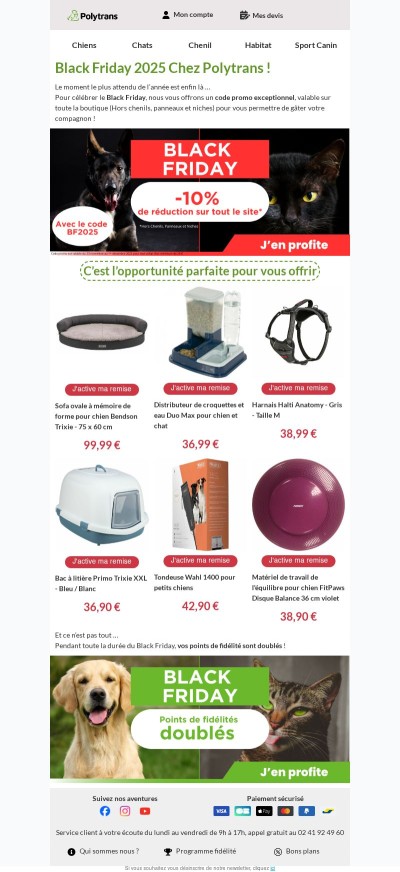 Code Black Friday + points fidélité doublés