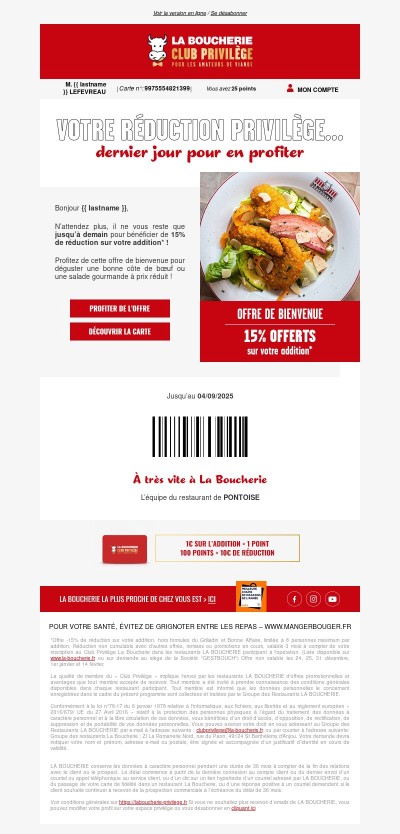 J-1 Votre addition à prix mini