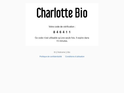 Votre code est : 846411