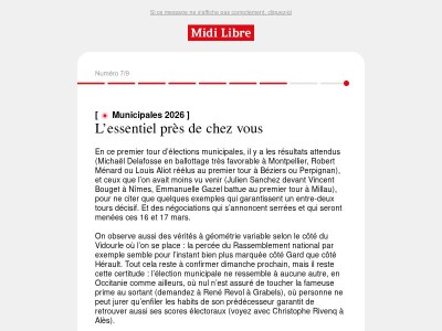 Municipales en Occitanie : les surprises d’un premier tour décisif