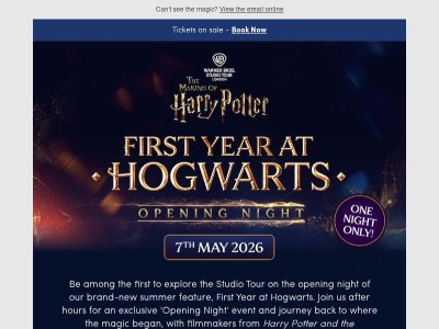 Tickets Available Now - First Year at Hogwarts Opening Night