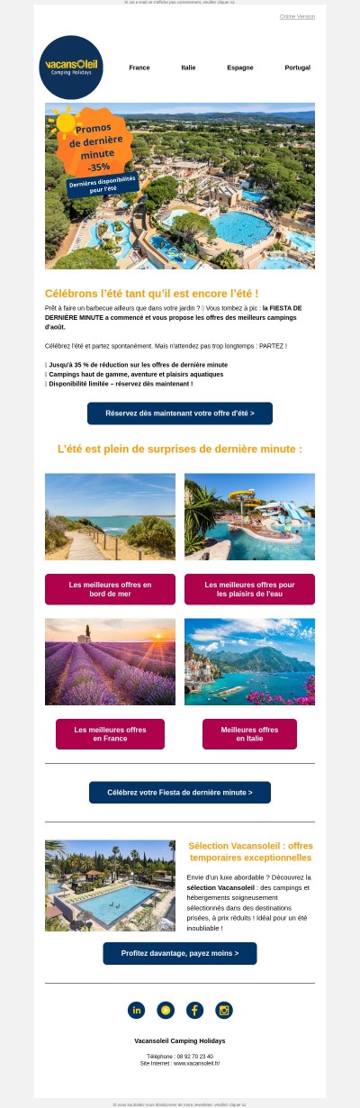 Last Minute Fiesta : Célébrez l'été avec 35 % de réduction 🎉