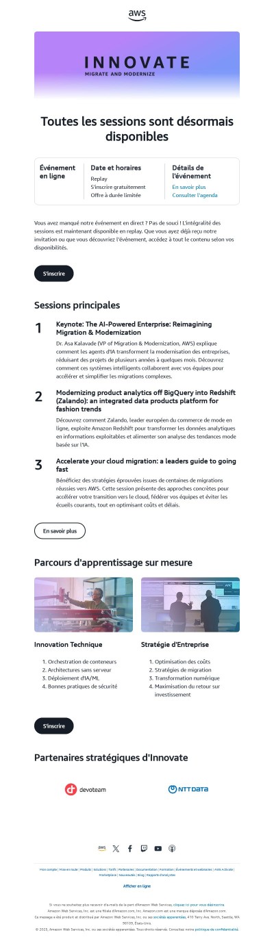 [Disponible en replay] Sessions AWS EMEA Innovate - À visionner dès maintenant