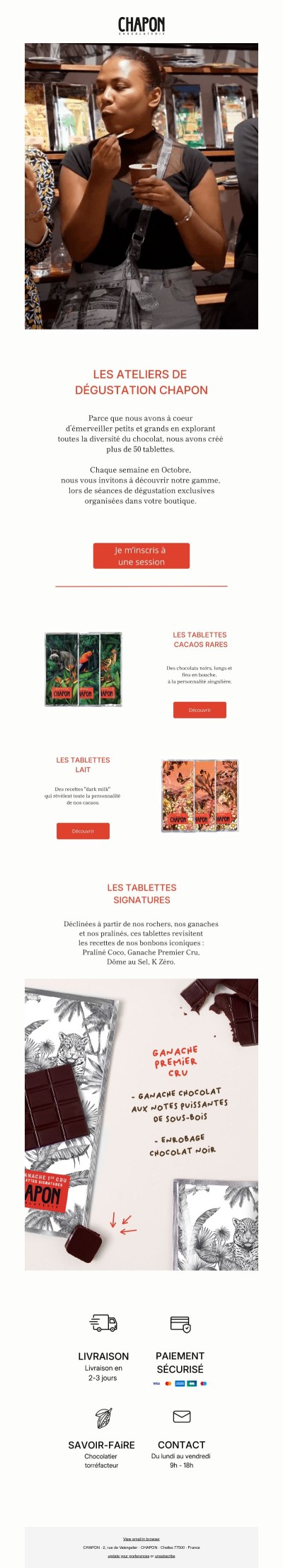 Invitation : Ateliers de dégustation 🍫