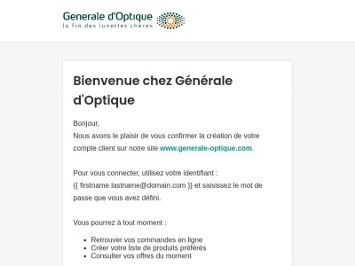 Bienvenue chez Générale d'Optique