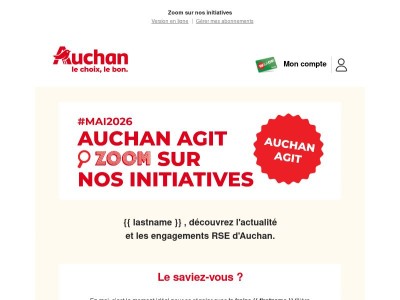 Vos actus RSE Auchan en un clin d’œil !
