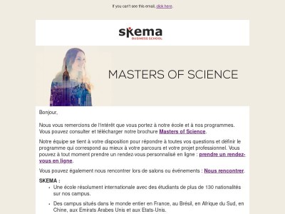Thank you for your interest in our Masters of Science