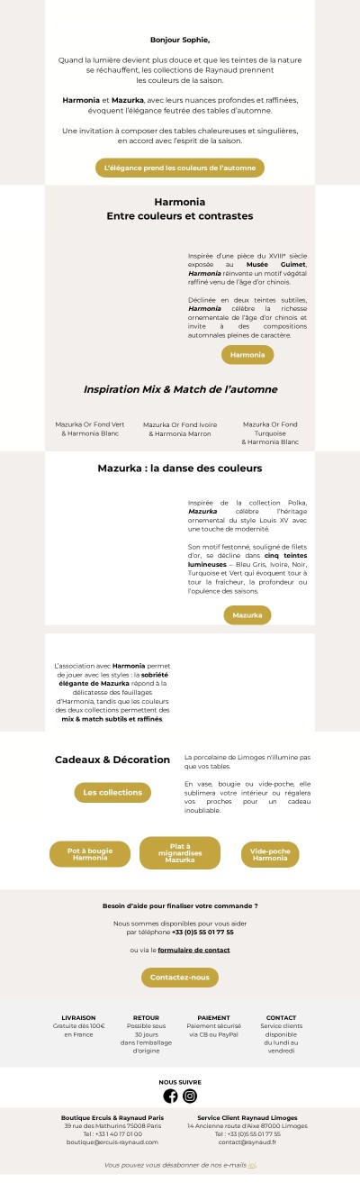 Mazurka & Harmonia, les collections automnales