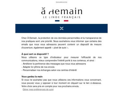 Information concernant nos communications